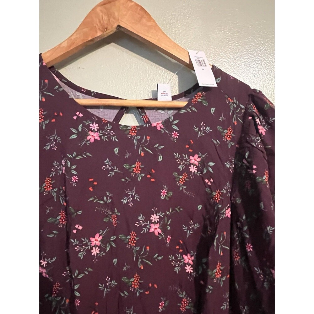 Old Navy Purple Floral Smocked Open Back Maxi Dress Purple 2X NWT - Picture 7 of 14
